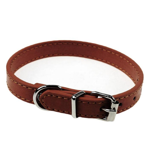 Leather Collar Puppy Brown