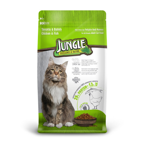 Jungle Adult Cat Food With Chicken - Fish 15kg