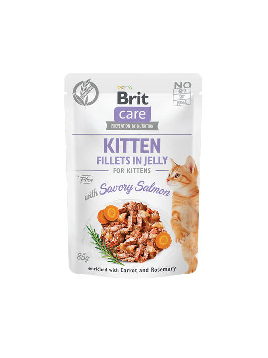 Brit Care Cat Pouch KITTEN - Savory Salmon in Jelly
