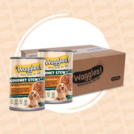 Waggels Dog Food Tin Chicken & Carrot Gourmet Stew