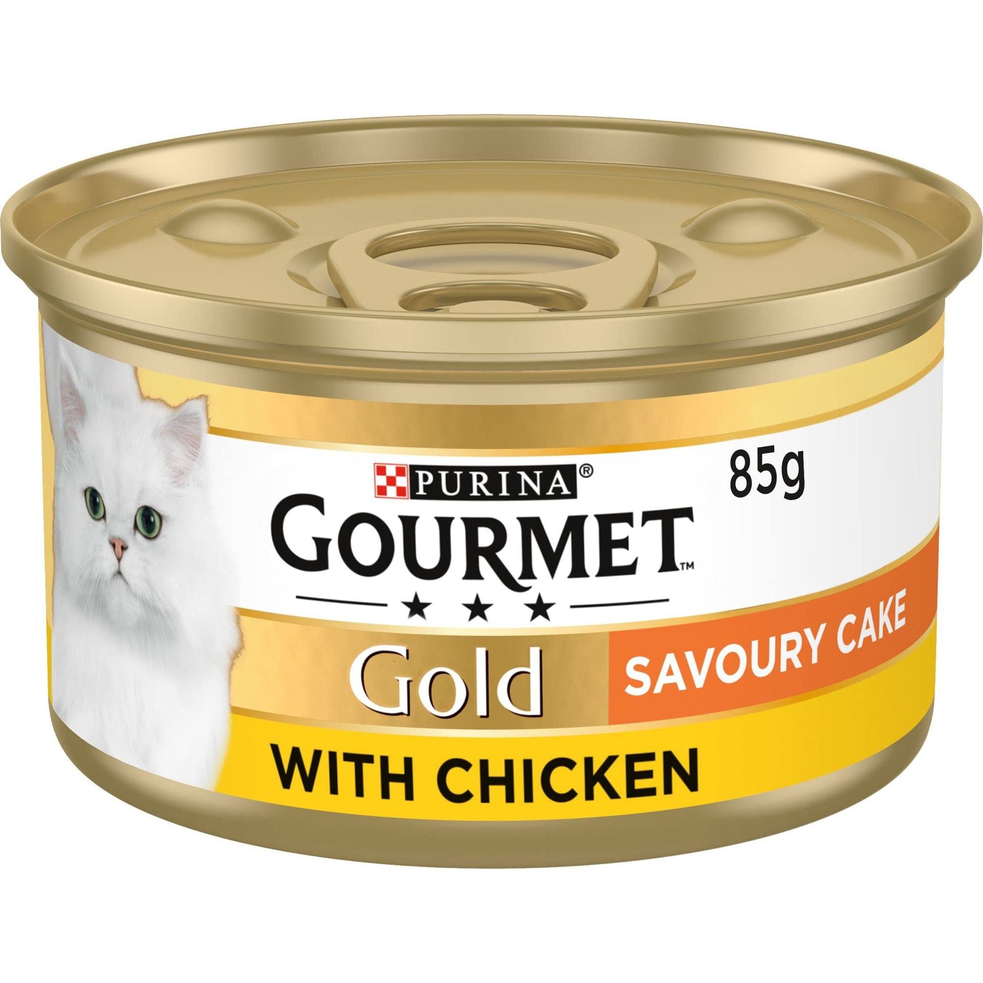 Gourmet Gold Tin Cat Food Savoury Cake With Chicken 85g