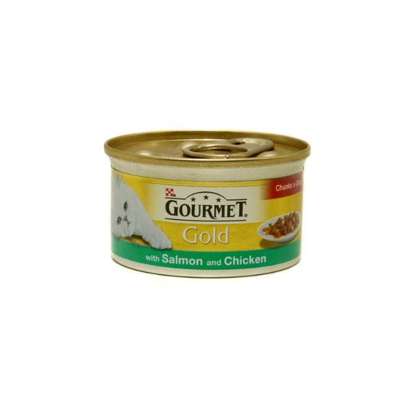 Purina Gourmet Gold Chunks In Gravy With Salmon & Chicken 85g