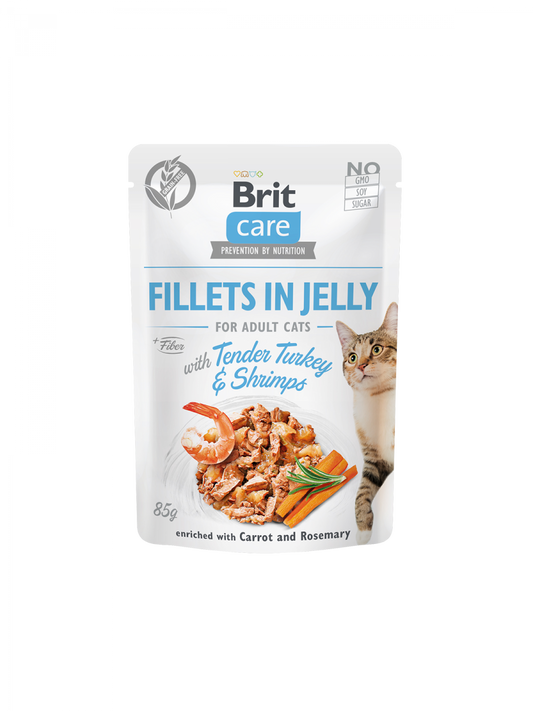 Brit Care Cat Pouch Tender Turkey & Shrimps in Jelly
