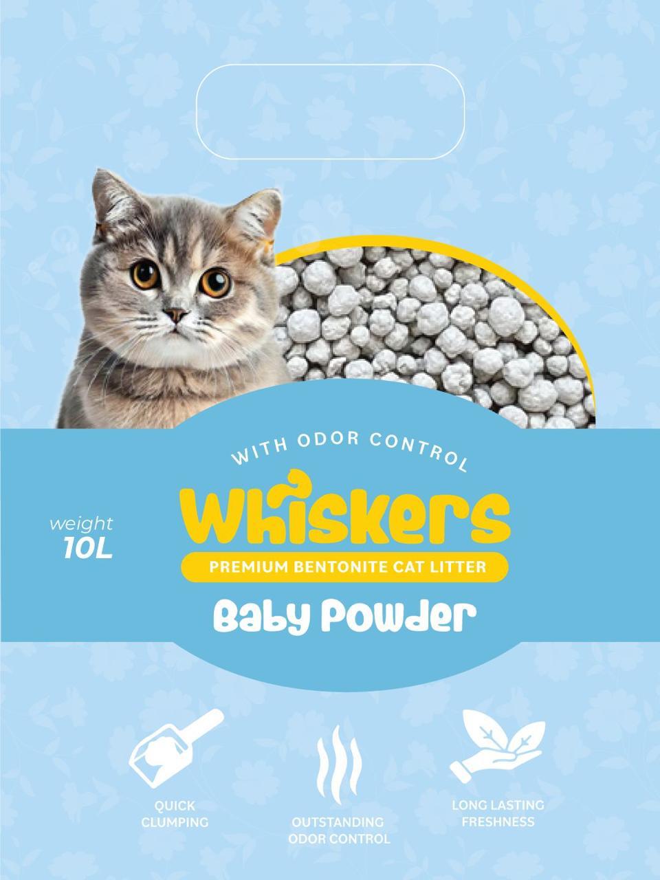 Whiskers Cat Litter Baby Powder 10L