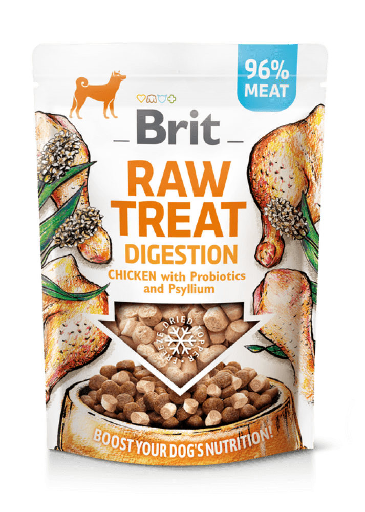 Brit Raw Treat Digestion. Freeze-dried treat and topper. Chicken