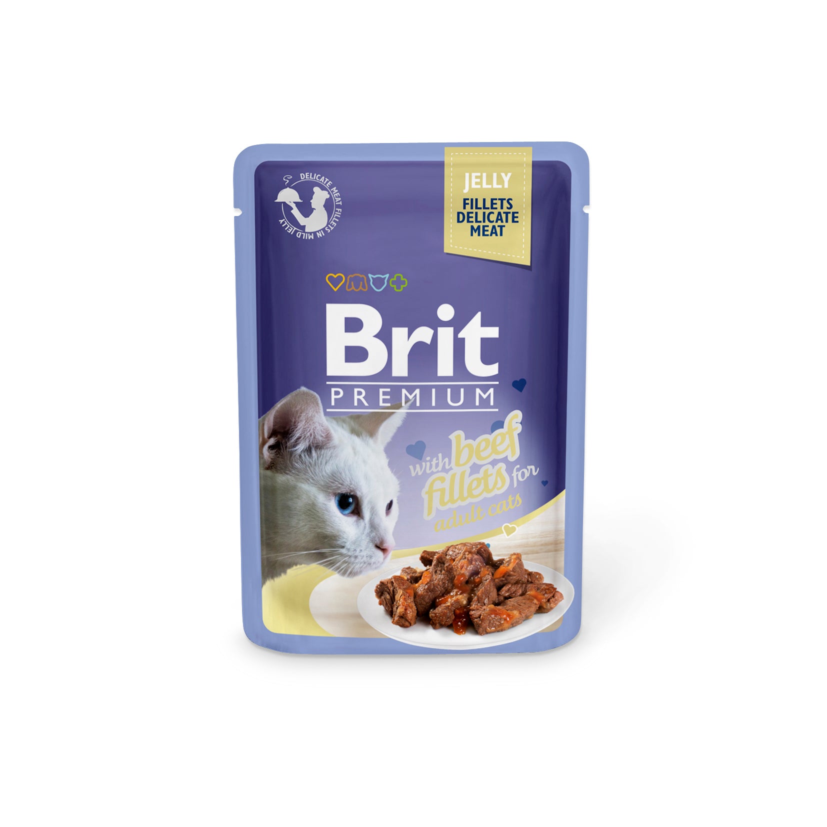 Brit Premium Cat Pouch with Beef Fillets in Jelly for Adult Cats