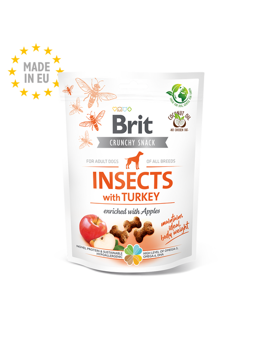 Brit Care Crunchy Cracker. Insects with Turkey and Apples