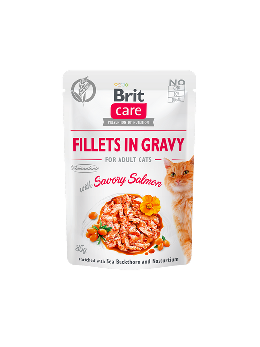 Brit Care Cat Pouch SAVORY SALMON in Gravy